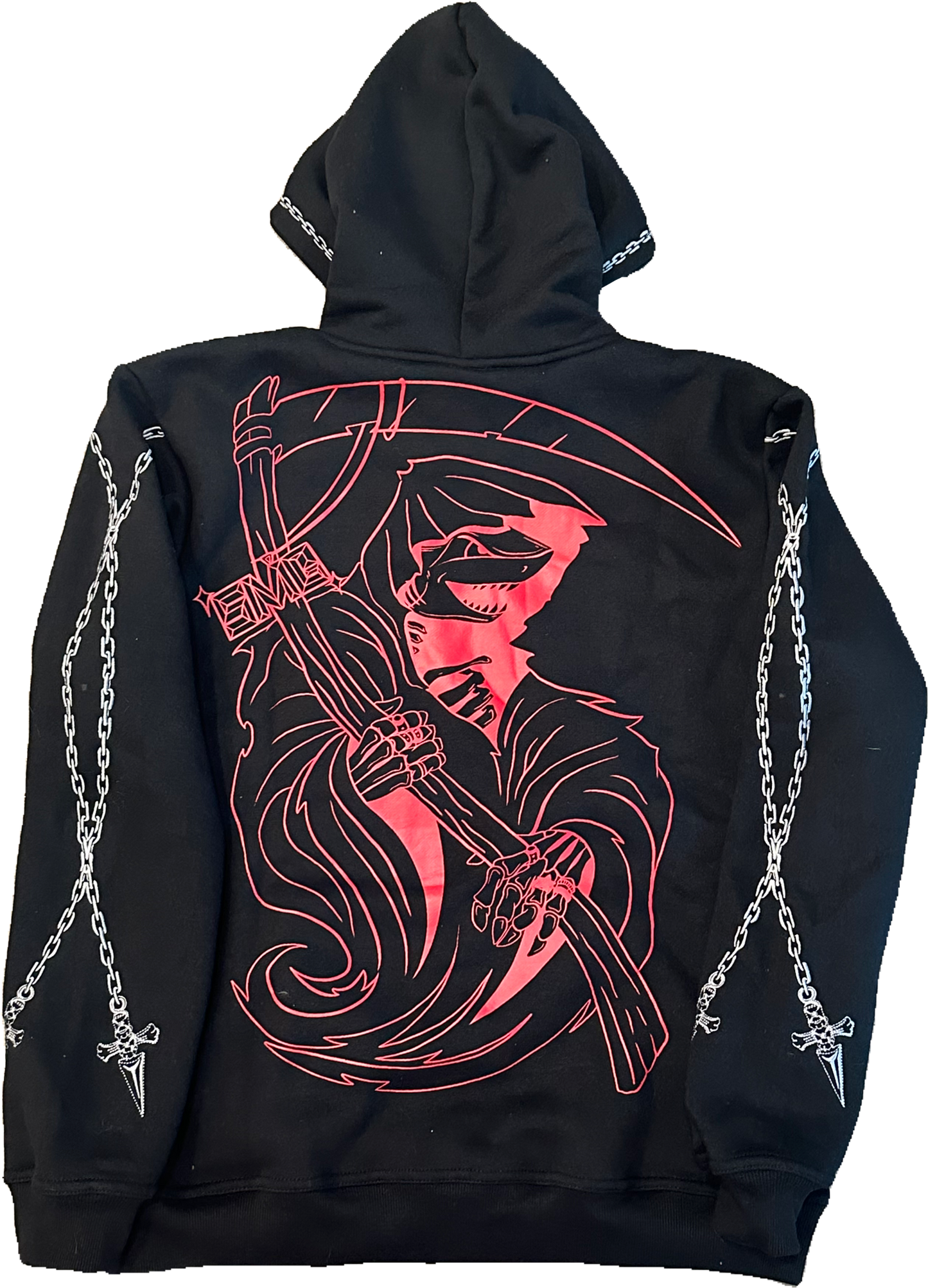 Black and Red Stack Hoodie